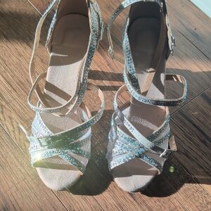 Caparros Glittering Silver Strappy Heels